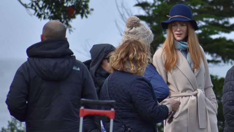 Nicole Kidman con un sombrero en el rodaje de la segunda temporada de 'Big Little Lies'