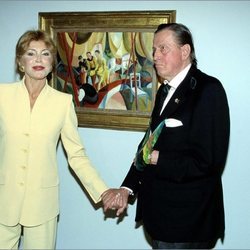 Carmen Cervera y el Barón Thyssen en el Museo Thyssen de Madrid