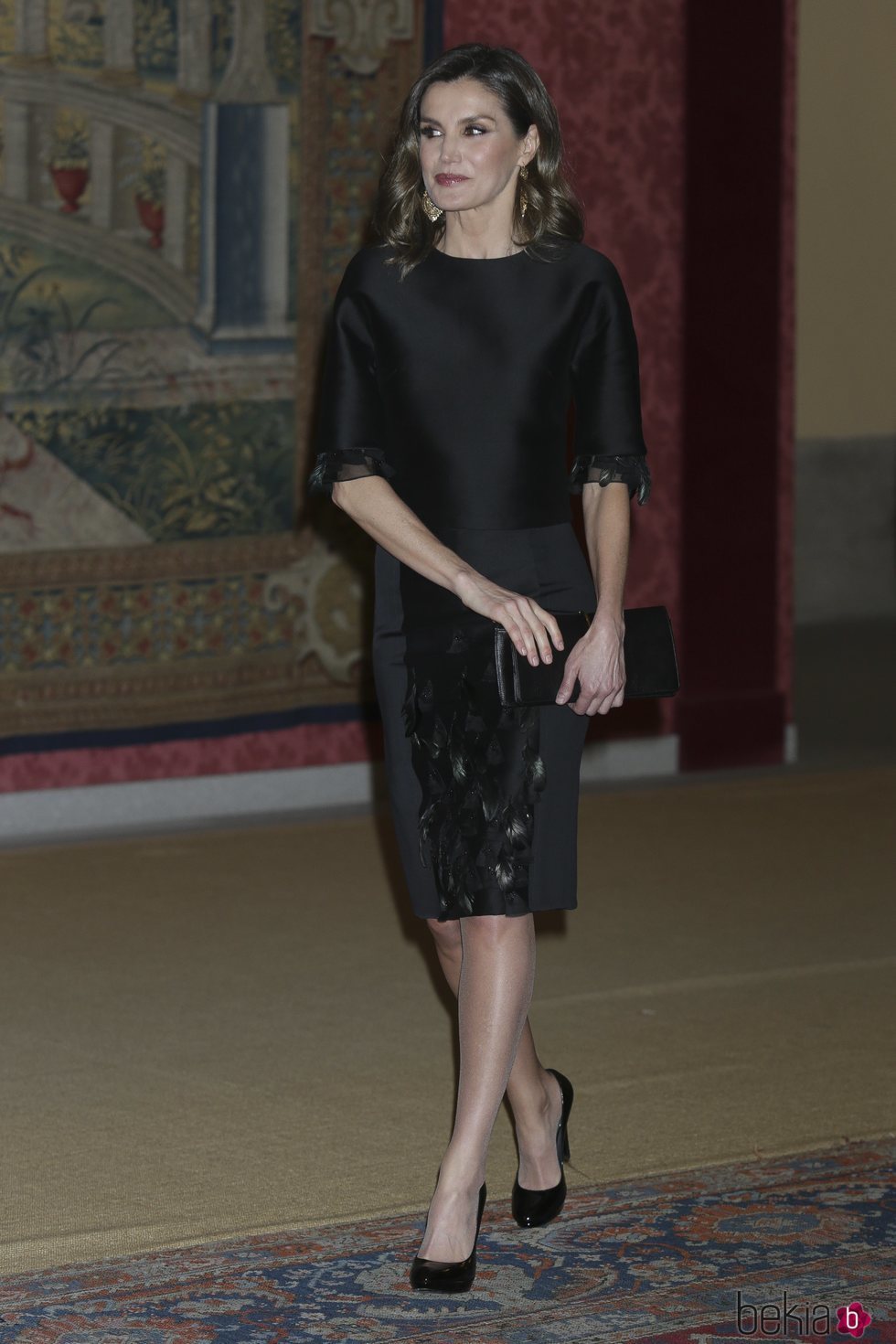 La Reina Letizia en la cena organizada por el presidente de Portugal a los Reyes de España