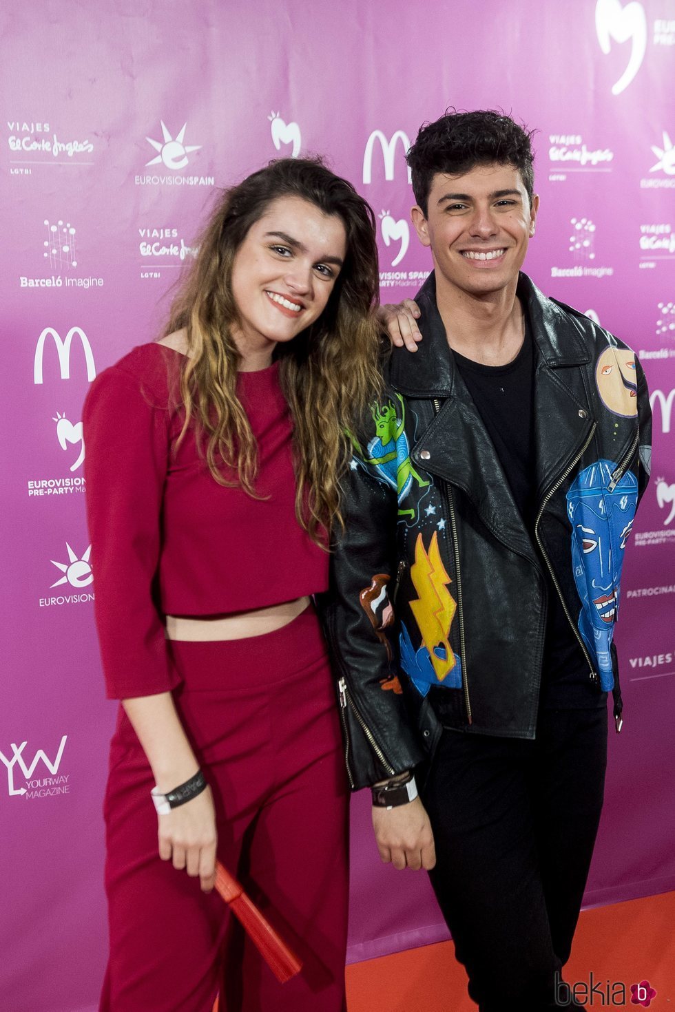 Alfred y Amaia en la photocall de la pa PreParty Eurovision 2018 en España