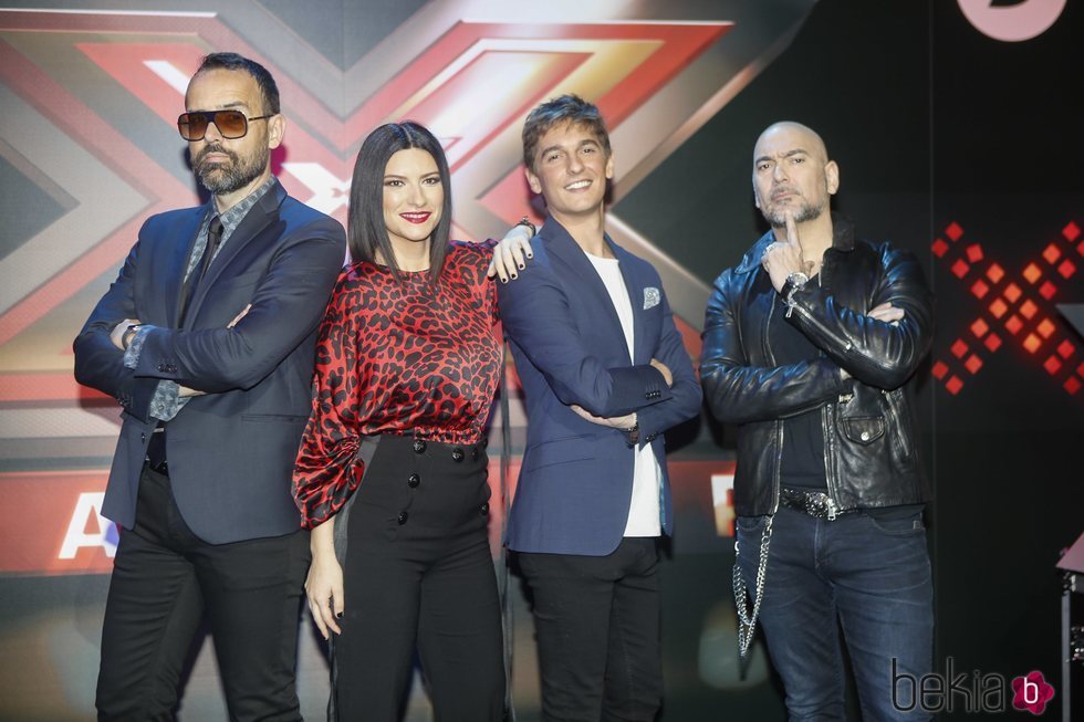 Risto Mejide, Laura Pausini, Xavi Martínez y Fernando Montesinos, miembros del jurado de 'Factor X' 2018
