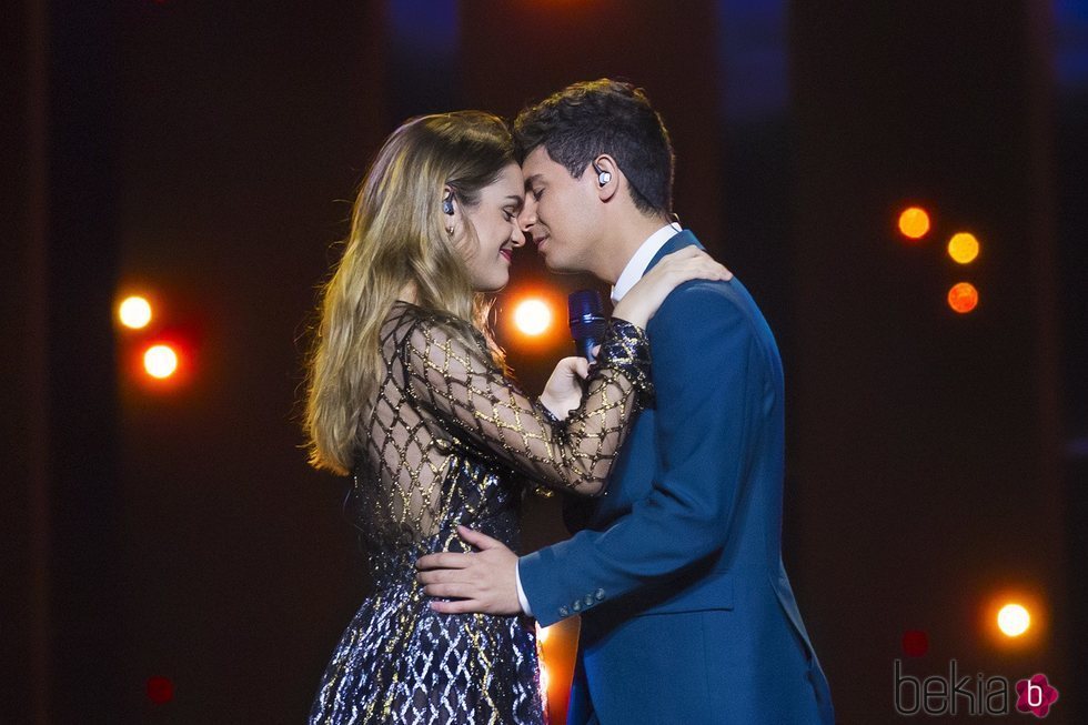 Alfred y Amaia durante el segundo ensayo antes de Eurovisión 2018