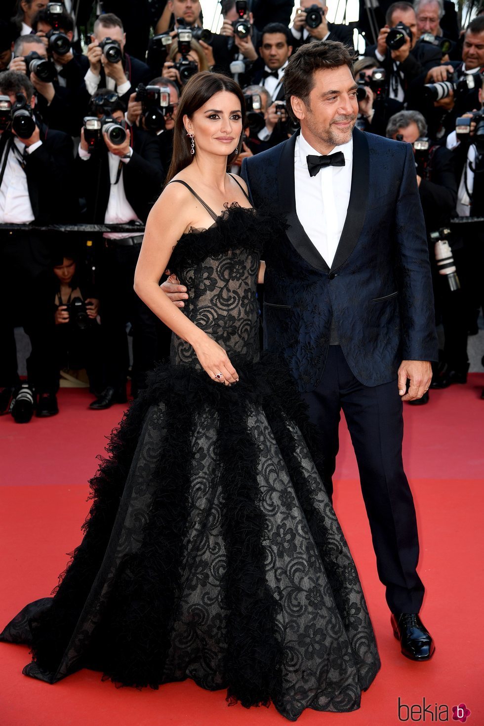 Penélope Cruz y Javier Bardem en la alfombra roja en el Festival de Cannes de 2018