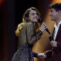 Amaia y Alfred durante su actuación en la final de Eurovisión 2018