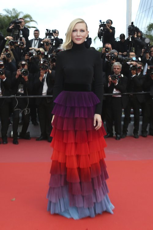 Cate Blanchett en la alfombra roja de la película 'BlacKkKlansman' en el Festival de Cannes de 2018