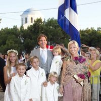 Los Príncipes Pablo y Marie Chantal de Grecia junto a todos sus hijos