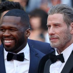 John Travolta y el rapero 50 Cent en el Festival de Cine de Cannes