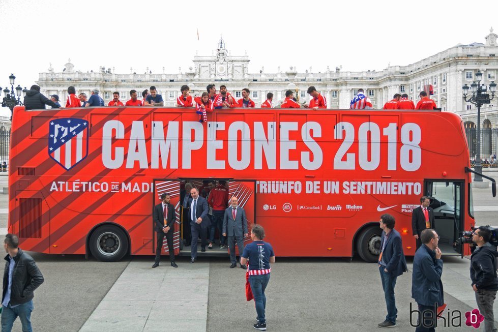 La plantilla del Atlético de Madrid celebrando la Europa League 2018