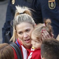 Carla Pereyra en la celebración del Atlético de Madrid
