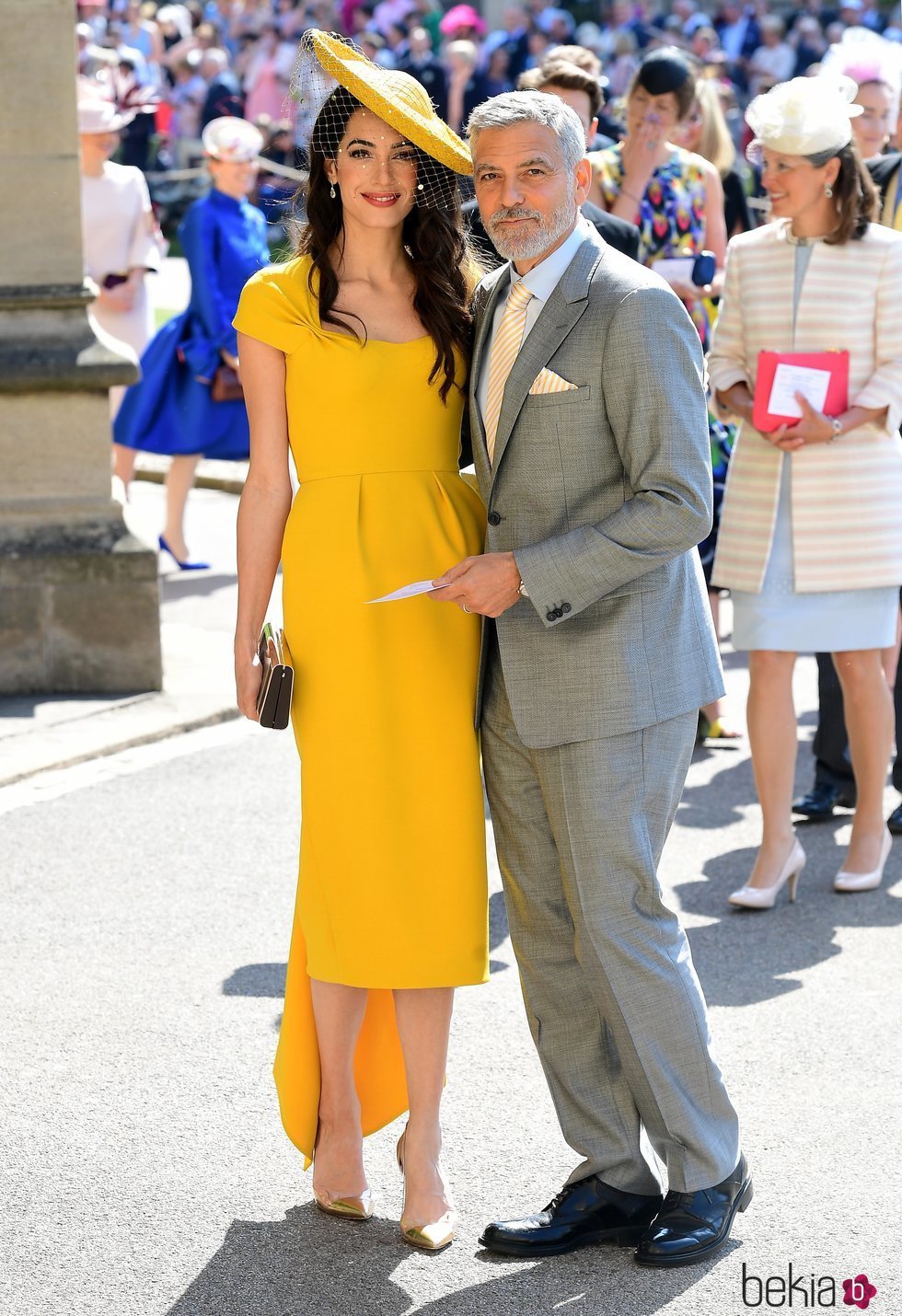 Amal Alamuddin y George Clooney en la boda del Príncipe Harry y Meghan Markle