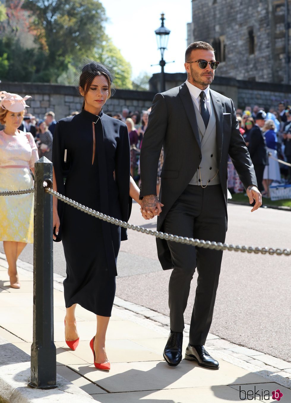 David Beckham y Victoria Beckham en la boda del Príncipe Harry y Meghan Markle