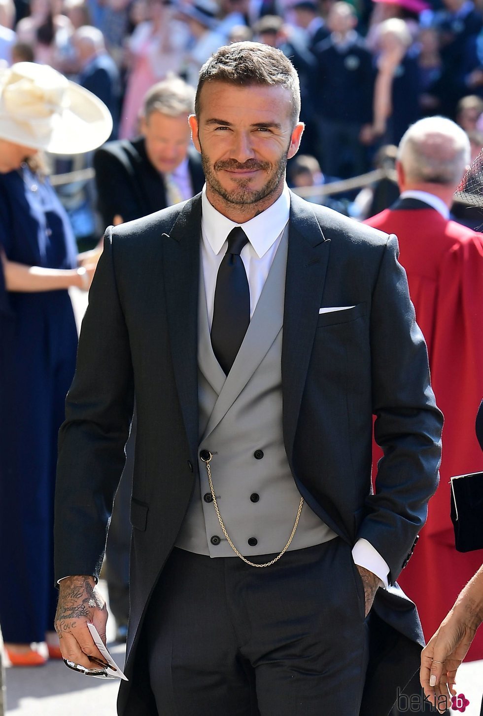 David Beckham en la boda del Príncipe Harry y Meghan Markle