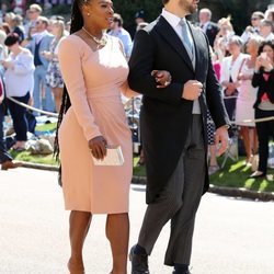 Serena Williams junto a su marido en la boda del Príncipe Harry y Meghan Markle