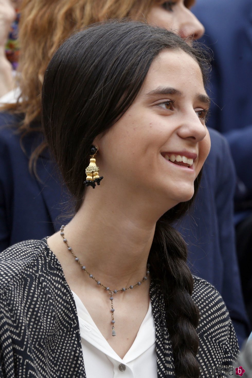 Victoria Federica de Marichalar muy sonriente en una corrida de toros en Las Ventas en 2018
