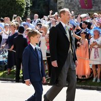 El Príncipe Eduardo y su hijo James Mountbatten-Windsor en la boda del Príncipe Harry y Meghan Markle