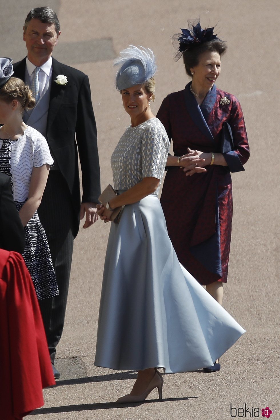 Sofia de Wessex junto a la Princesa Ana en la boda del Príncipe Harry y Meghan Markle