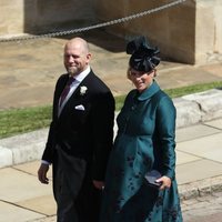Zara Phillips y su marido Mike Tindall llegando a la boda del Príncipe Harry y Meghan Markle