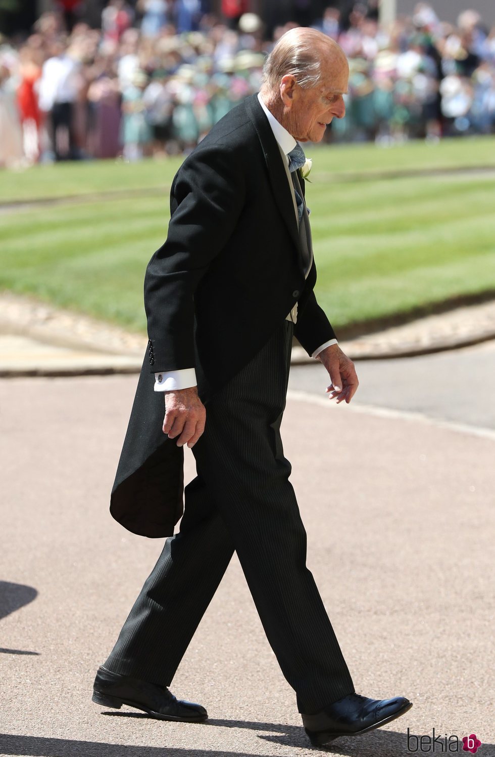 El Duque de Edimburgo llegando a la boda del Príncipe Harry y Meghan Markle