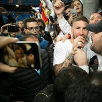 Sergio Ramos celebrando el pase a la final de la Champions League