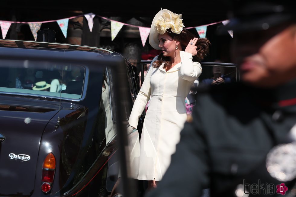 La Duquesa de Cambridge llegando a la boda del Príncipe Harry y Meghan Markle