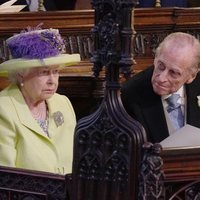La Reina Isabel II y el Duque de Edimburgo durante la boda del Príncipe Harry y Meghan Markle