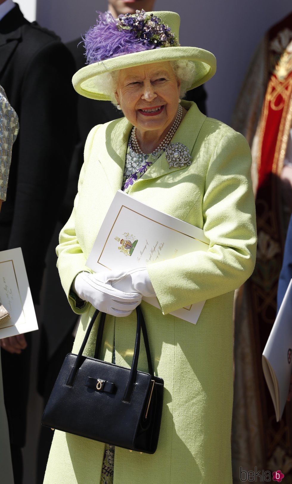 La Reina Isabel II a la salida de la boda del Príncipe Harry y Meghan Markle