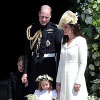 Los Duques de Cambridge con sus hijos en la boda del Príncipe Harry y Meghan Markle
