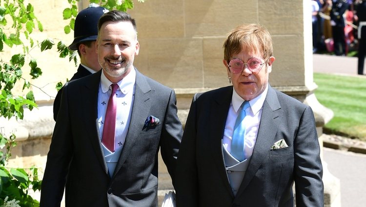 Elton John y David Furnish en la boda del Príncipe Harry y Meghan Markle
