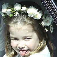 La Princesa Carlota sacando la lengua en la boda del Príncipe Harry y Meghan Markle