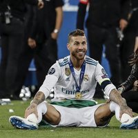 Sergio Ramos y Pilar Rubio celebrando la victoria del Real Madrid en la Champions 2018