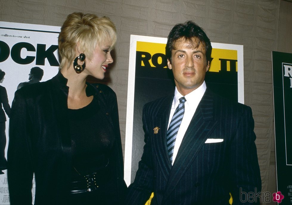 Sylvester Stallone y Brigitte Nielsen en la década de los '80