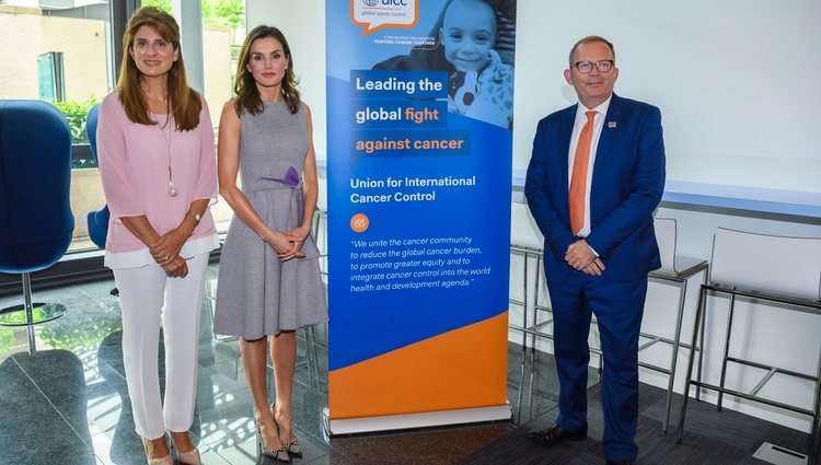 La Reina Letizia con Dina Mired de Jordania en la Union for International Cancer Control