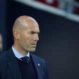 Zidane durante un partido como entrenador del Real Madrid