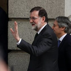 Mariano Rajoy llega al Congreso para la votación de la moción de censura presentada contra él