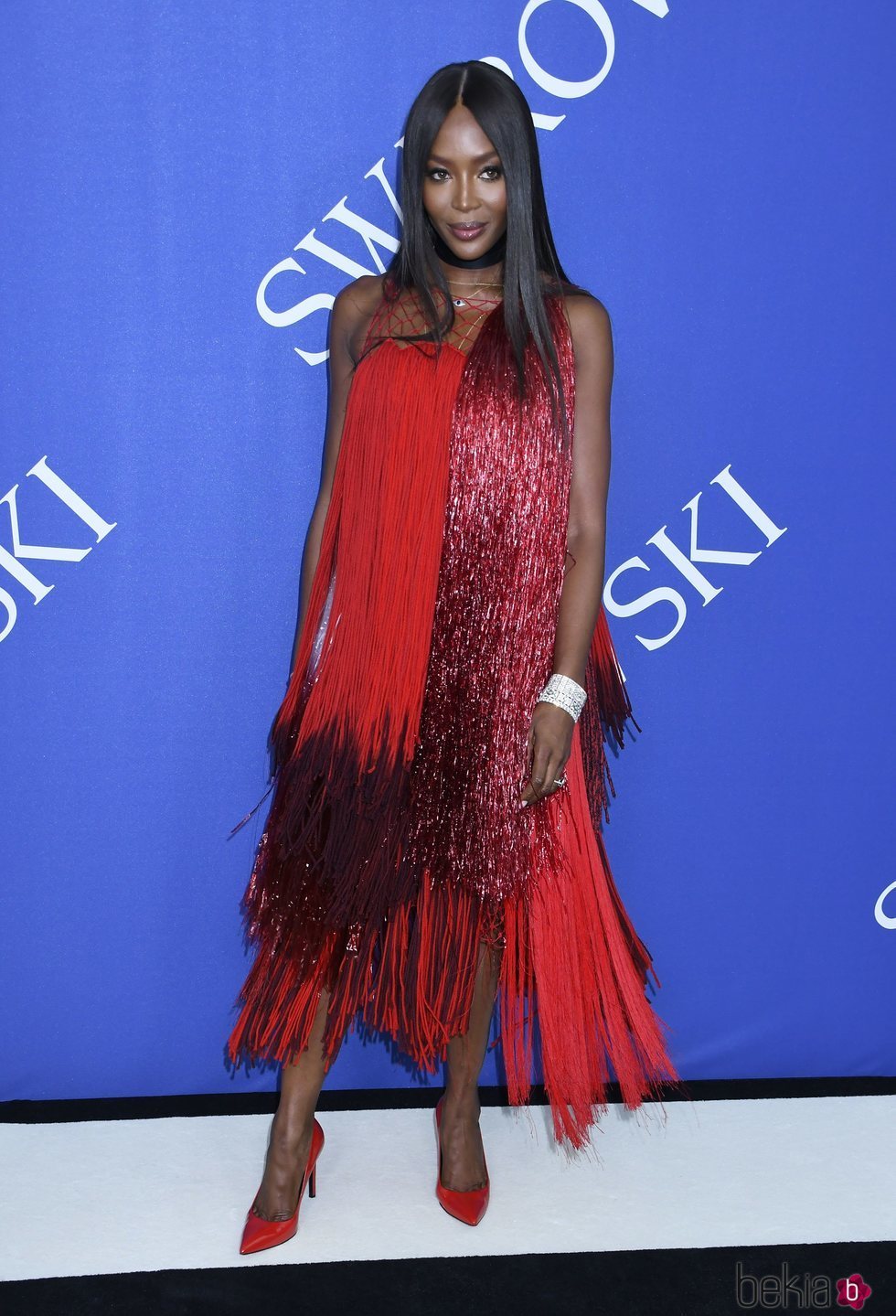 Naomi Campbell en la alfombra roja de los CFDA Fashion Awards 2018