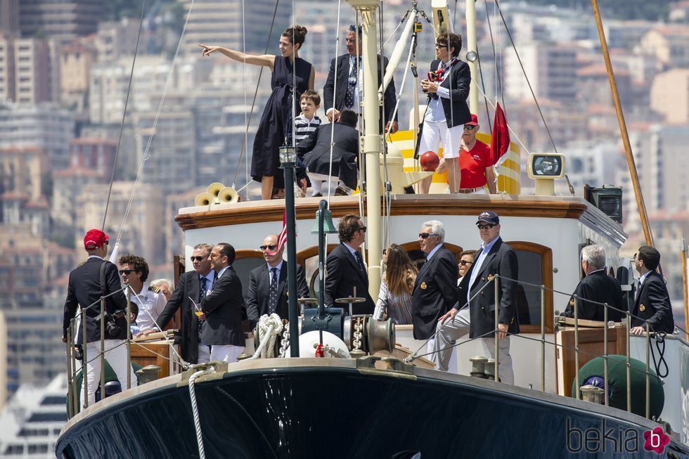 La Familia Real de Mónaco durante la salida de la 1ª Serie de Mónaco Globo