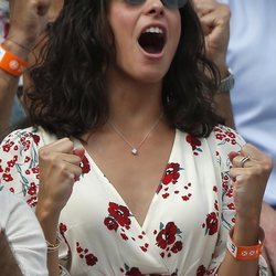 Xisca Perelló vibrando con la victoria de Rafa Nadal en Roland Garros 2018