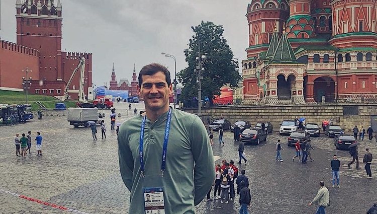 Iker Casillas en la Plaza Roja de Moscú