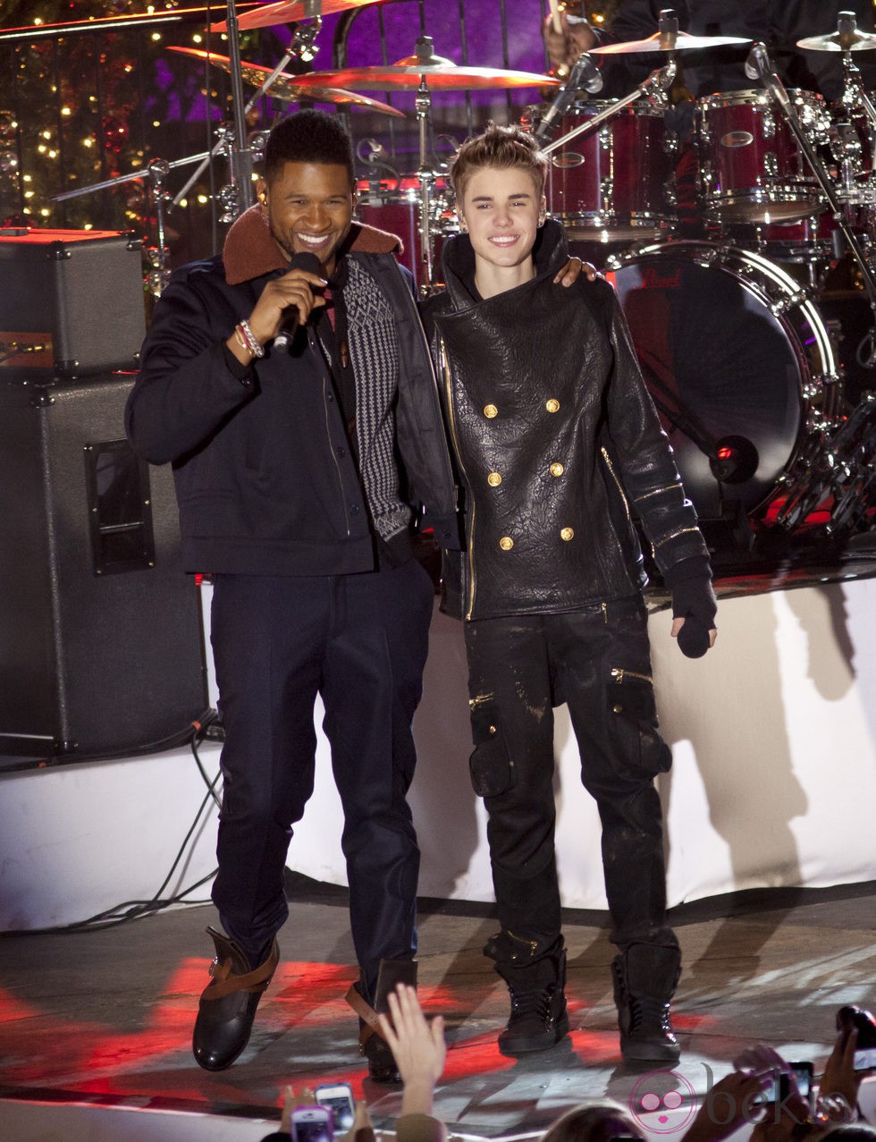 Justin Bieber y Usher ensayan la gala de navidad en el Rockefeller Center
