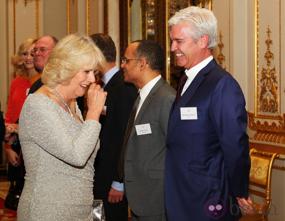 La Duquesa de Cornualles en la recepción a la prensa en Buckingham Palace
