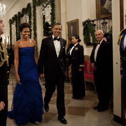 Barack y Michelle Obama a su llegada a la Gala Kennedy 2011