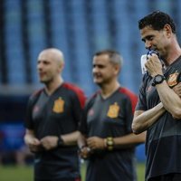 Fernando Hierro en el último entrenamiento de España antes de debutar en el Mundial de Rusia 2018