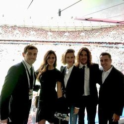 Iker Casillas, Sara Carbonero, Vanesa Lorenzo, Carles Puyol y Xavi Hernández en la inauguración del Mundial de Rusia 2018