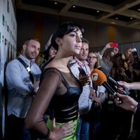 Georgina Rodríguez hablando con la prensa por primera vez