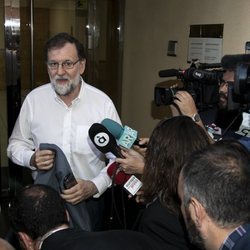 Mariano Rajoy entrando a su nuevo puesto de trabajo