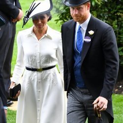 El Príncipe Harry de Inglaterra y Meghan Markle en Ascot 2018