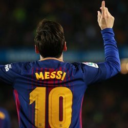 Leo Messi celebrando un gol ante el Real Madrid