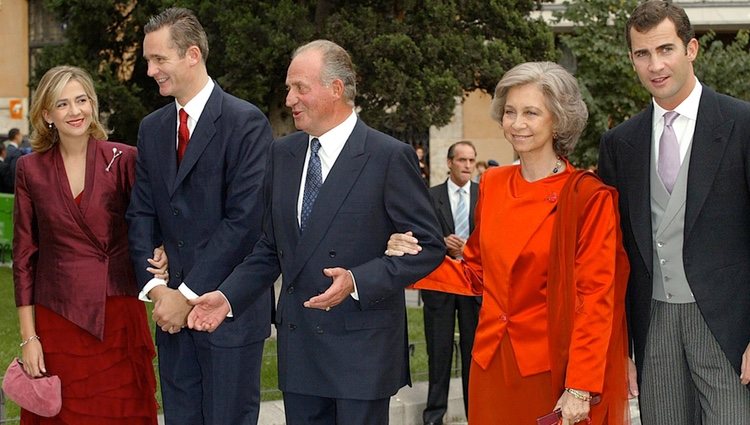 La Infanta Cristina, Iñaki Urdangarin, los Reyes Juan Carlos y Sofía y el Rey Felipe