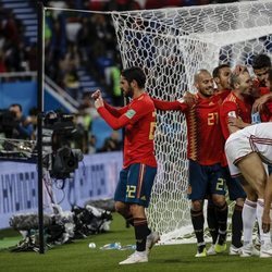 Isco Alarcón dedicando su gol frente a Marruecos del Mundial de Rusia 2018 a Sara Sálamo