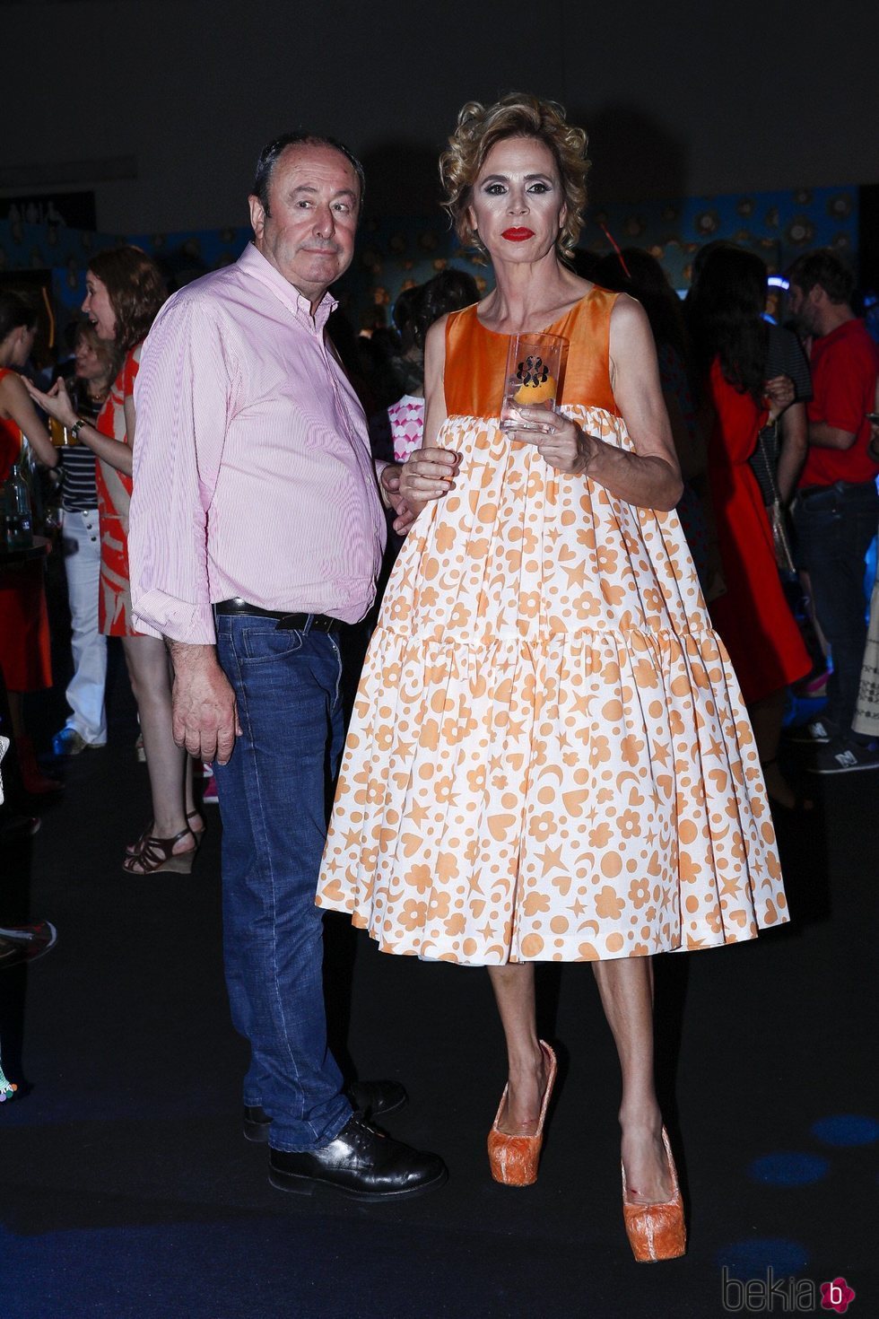 Ágatha Ruiz de la Prada y Luis Miguel Rodríguez El Chatarrero en el desfile de la diseñadora en Madrid Fashion Week